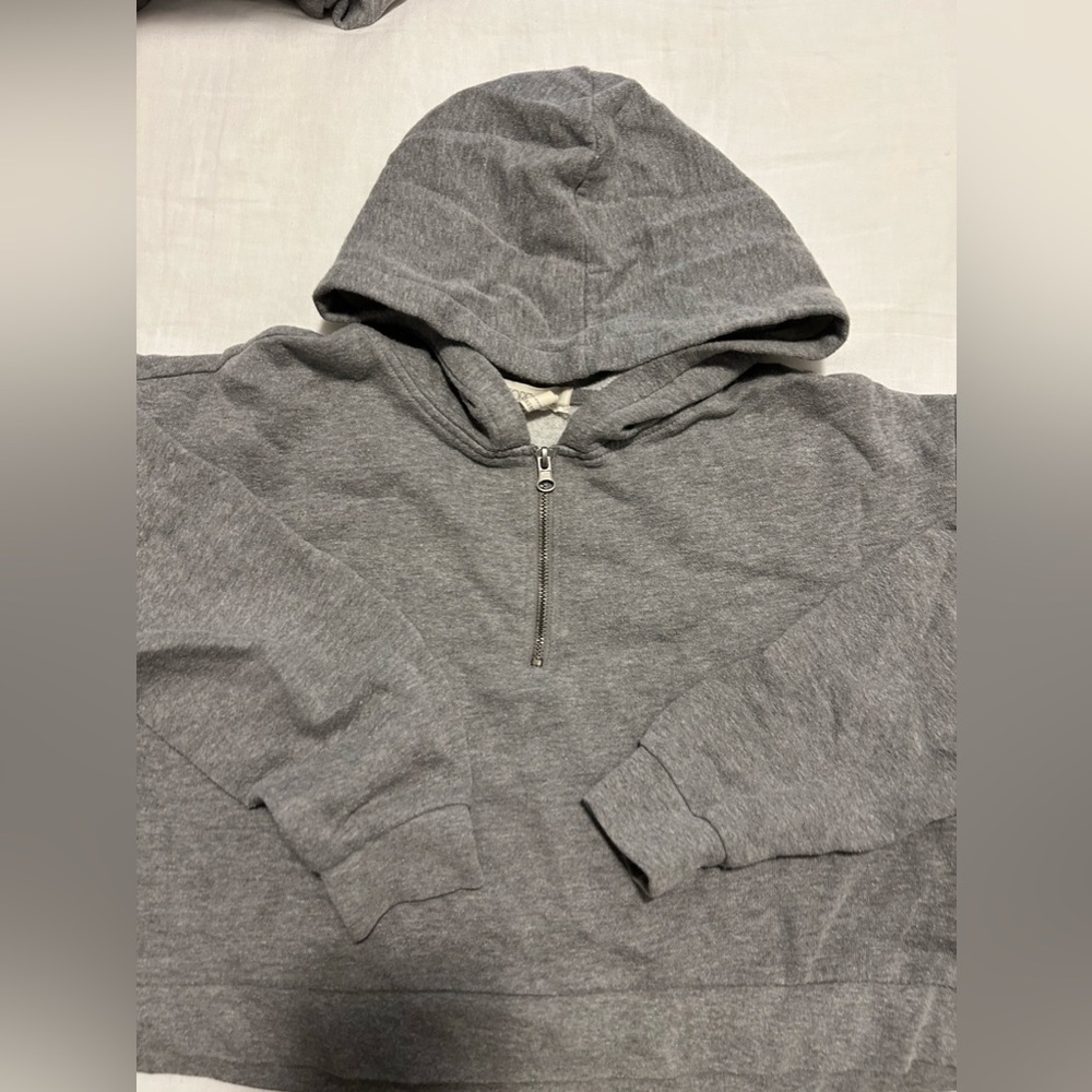 Half Zip Cropped Hoodie